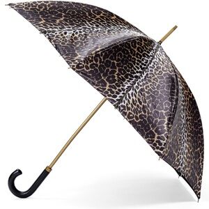 Jeremy Scott Dual Layered Satin Animal Leopard Stick Umbrella NWT